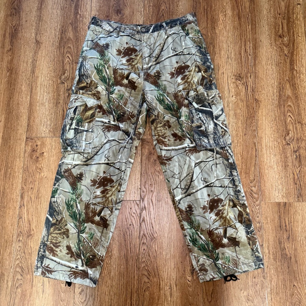 Realtree AP Camo Cargo Pants‎ Mens 36x31 Hunting Outdoor Adjustable Cuff Baggy